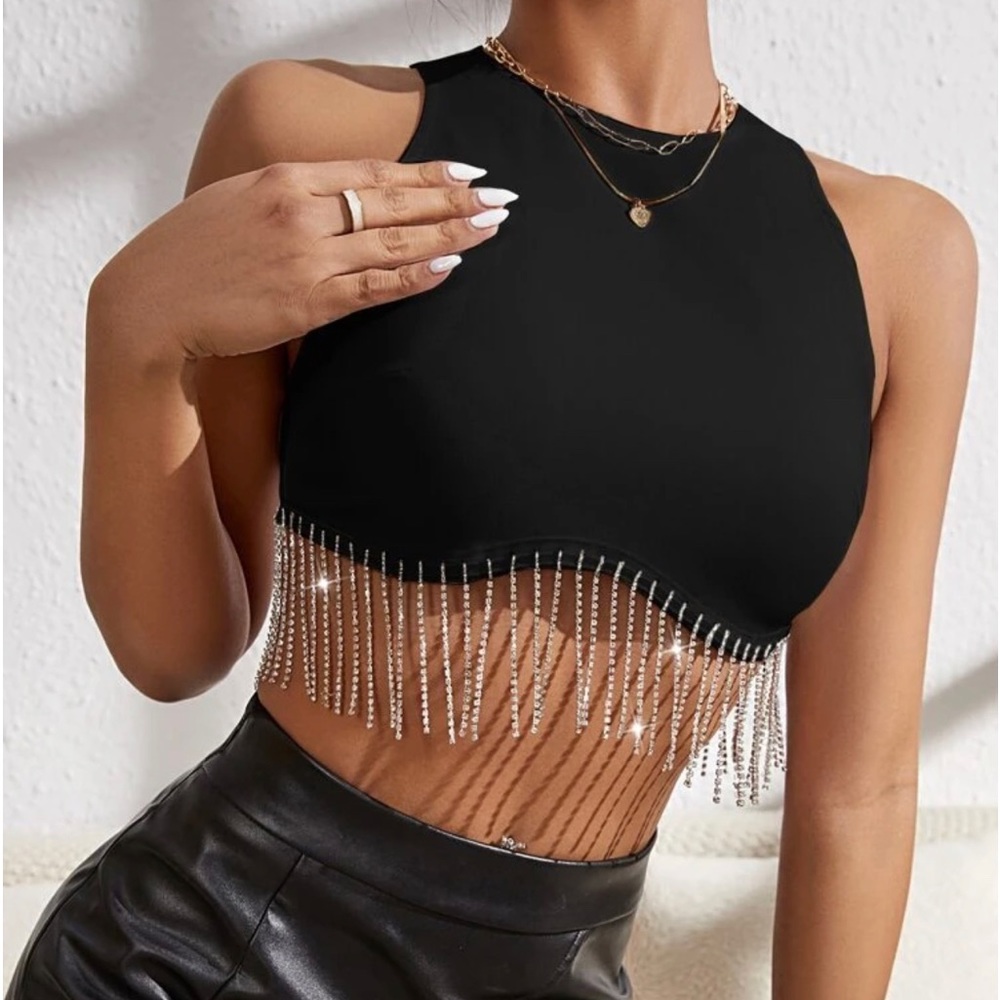 Black Tank Bling Top